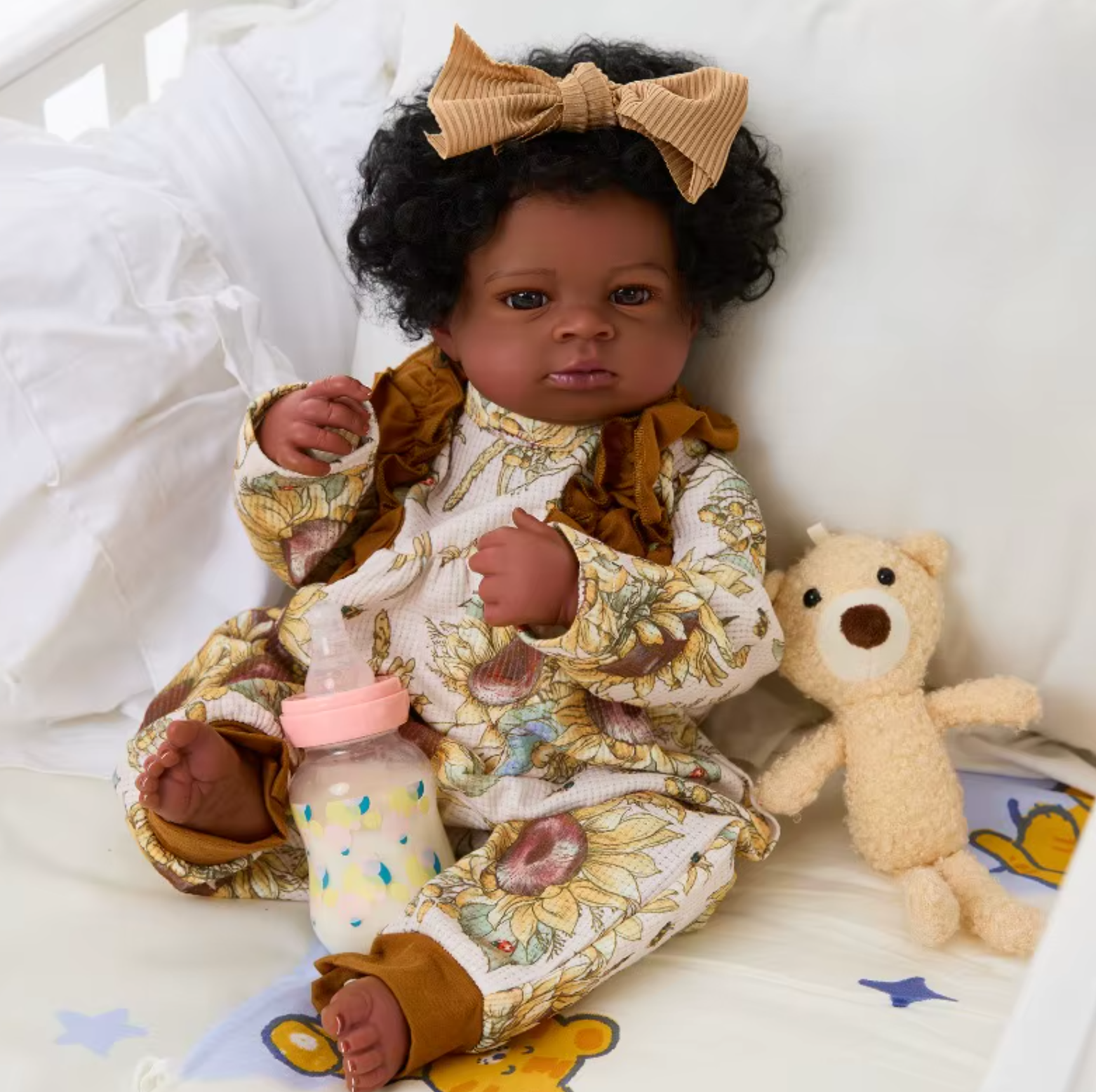 Lanny African American Reborn Doll with Dark Skin