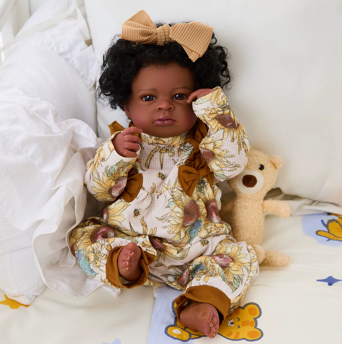 Lanny African American Reborn Doll with Dark Skin