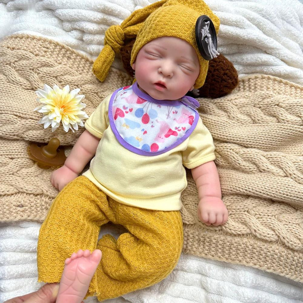 Amelie 18-Inch Full Silicone Baby Doll – Realistic Sleeping Reborn Baby Girl – photo 2