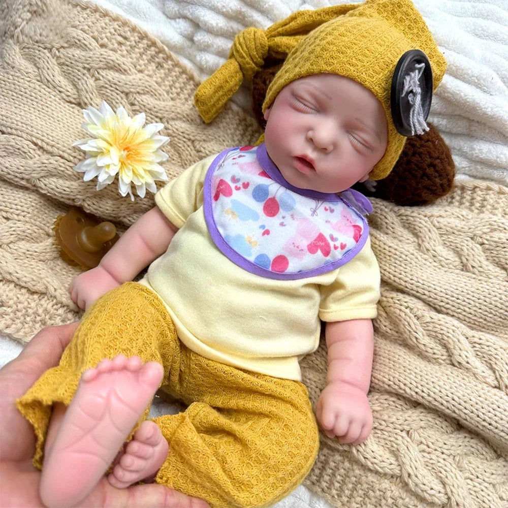 Amelie 18-Inch Full Silicone Baby Doll – Realistic Sleeping Reborn Baby Girl – photo 3