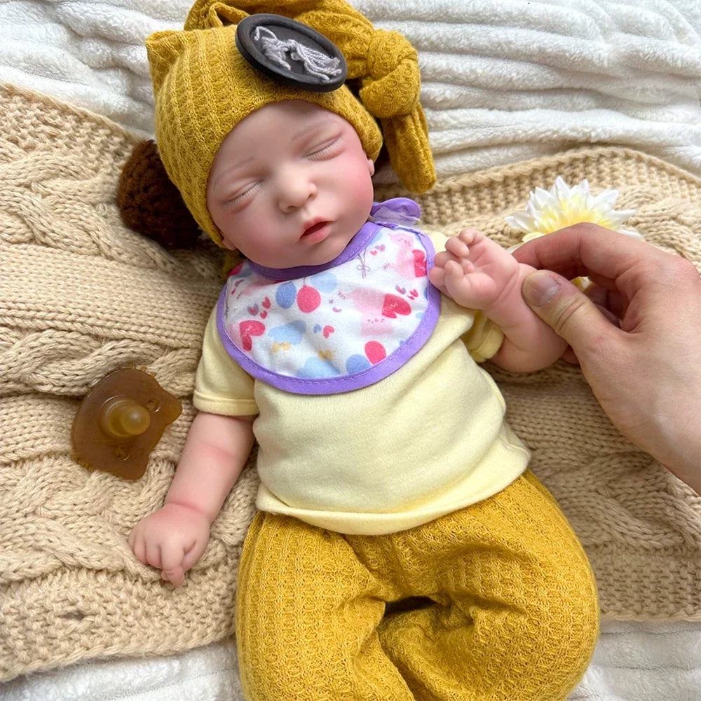 Amelie 18-Inch Full Silicone Baby Doll – Realistic Sleeping Reborn Baby Girl – photo 4