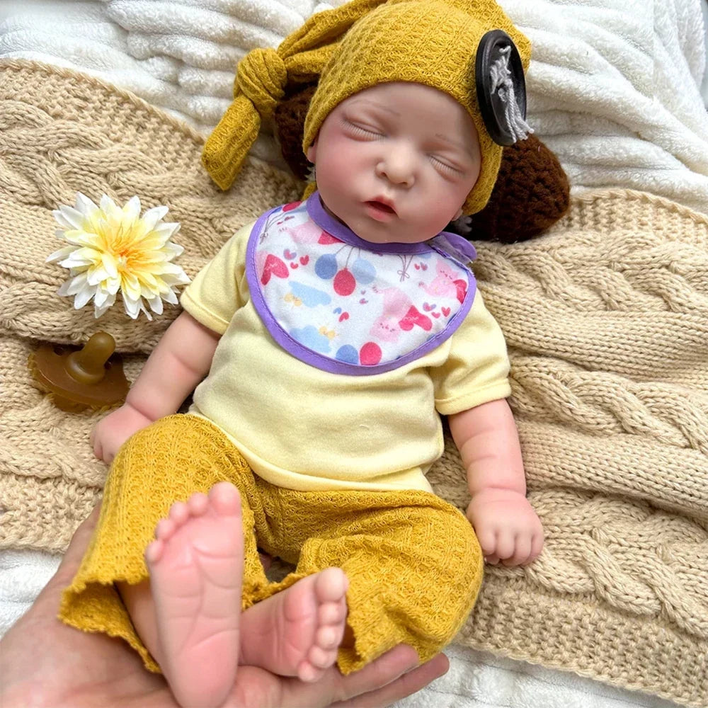 Amelie 18-Inch Full Silicone Baby Doll – Realistic Sleeping Reborn Baby Girl – photo 5