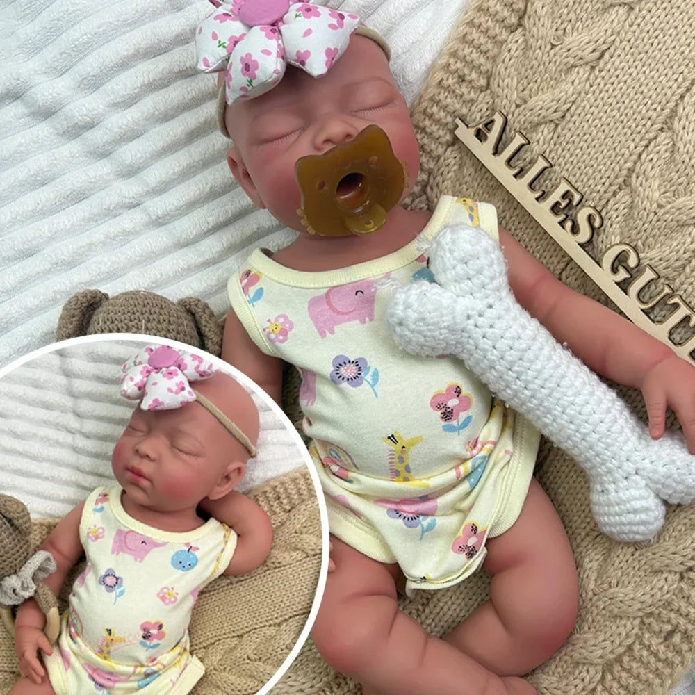 Aria 17-Inch Full Silicone Baby Doll – Realistic Sleeping Reborn Baby Girl with Open Mouth – photo 2