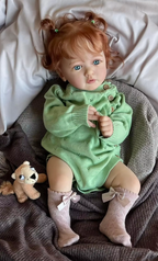 Ayana Lifelike Reborn Baby Girl Doll with Red Hair