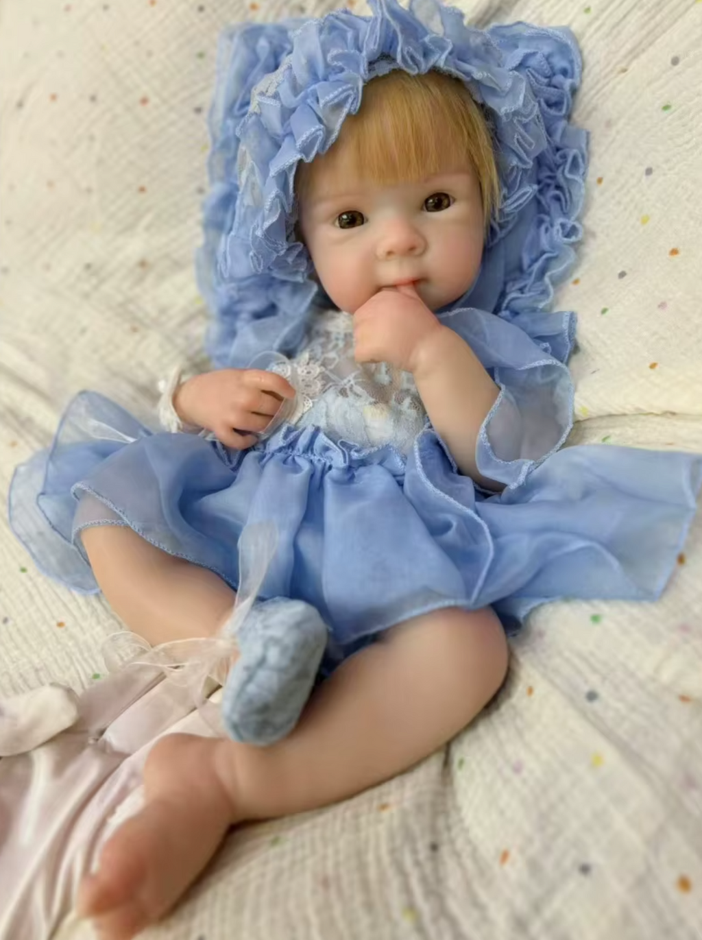 Bettie – 18-Inch (45 cm) Full Silicone Reborn Baby Girl Doll with Open Mouth – photo 2
