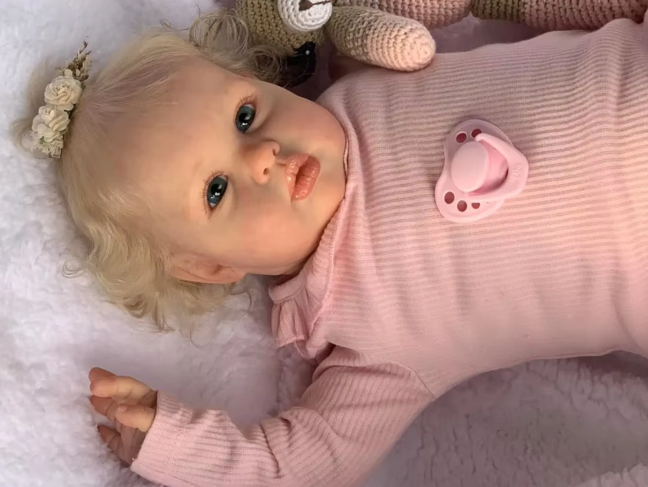 Ellie Realistic Reborn Baby Girl Doll with Hand-Rooted Hair
