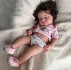 Hyper Realistic Levi Full Body Soft Silicone Reborn Baby Girl Doll with Hair and Visible Veins