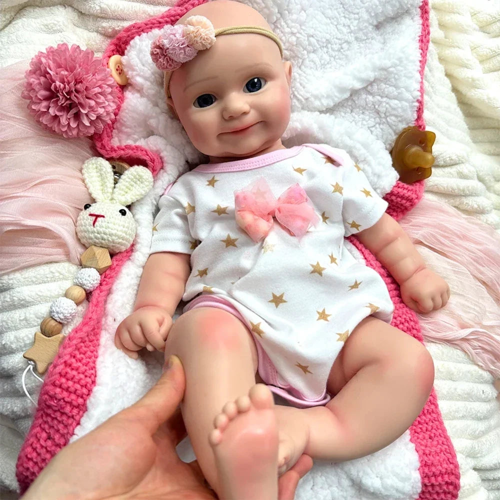 Maddie 20-Inch Full Silicone Baby Doll – Realistic Reborn Baby Girl with Open Eyes – photo 3