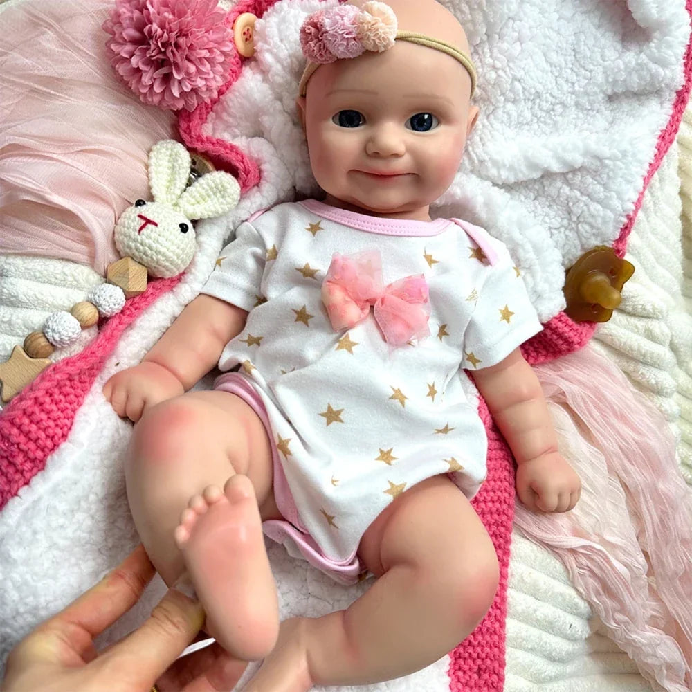 Maddie 20-Inch Full Silicone Baby Doll – Realistic Reborn Baby Girl with Open Eyes – photo 4