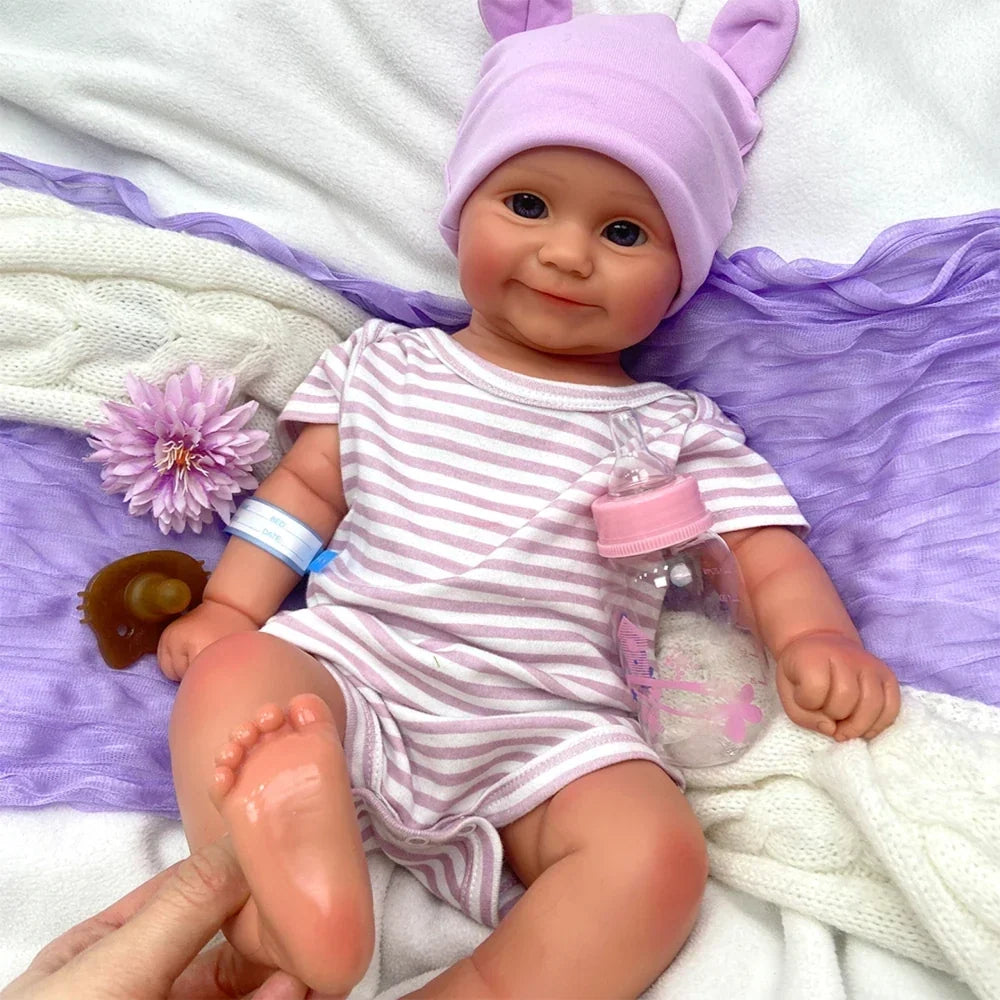 Maddie 20-Inch Full Silicone Baby Doll – Realistic Reborn Baby Girl with Open Eyes – photo 2