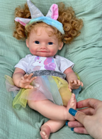 Maya – 16" Full Body Silicone Reborn Baby Girl Doll with Hand Rooted Blonde Hair – photo 4