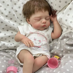 Mila Sleeping Newborn Reborn Baby Girl Doll with Hair