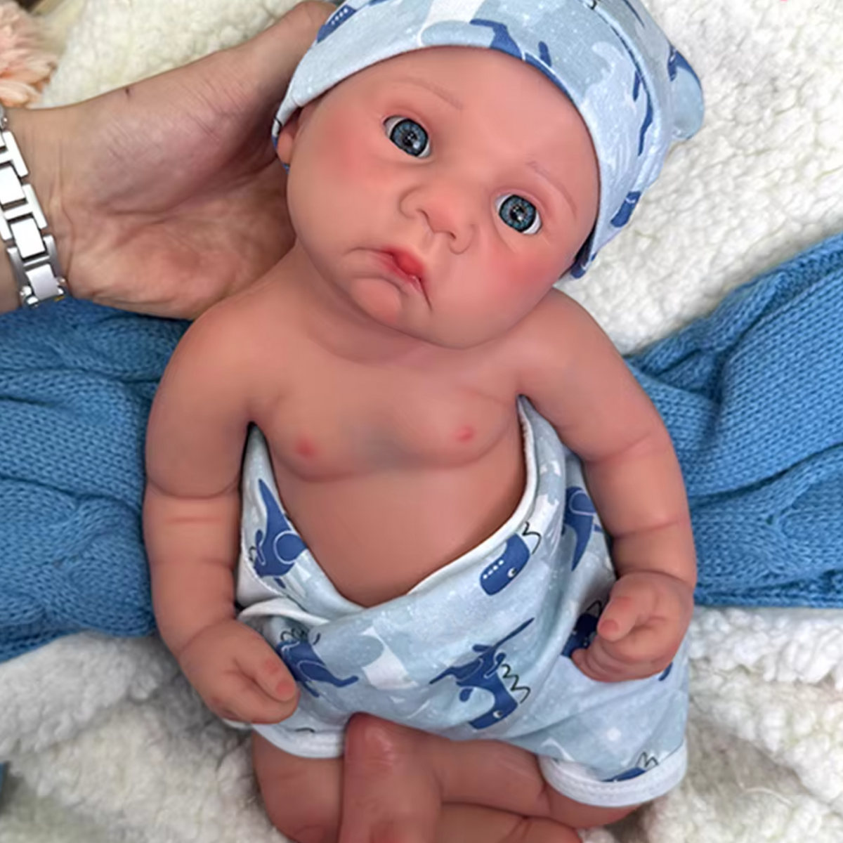 Milo – 40 cm Full Body Silicone Preemie Reborn Baby Boy – photo 3
