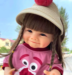 Silicone Baby Reborn Girl Doll with Curly Brown Hair