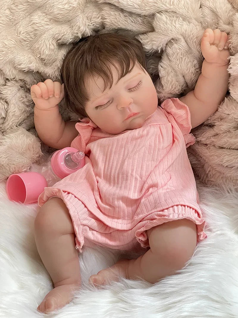 Sara bambola reborn con capelli folti impiantati