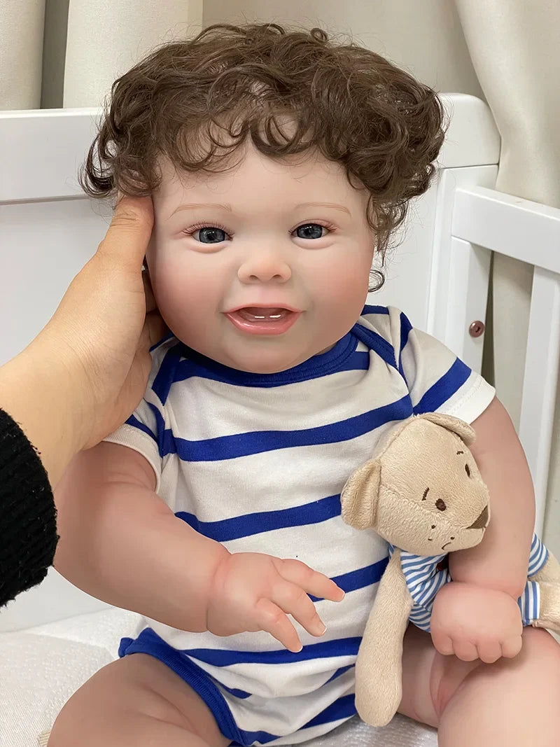 Nicola bambola reborn con capelli sintetici impiantati