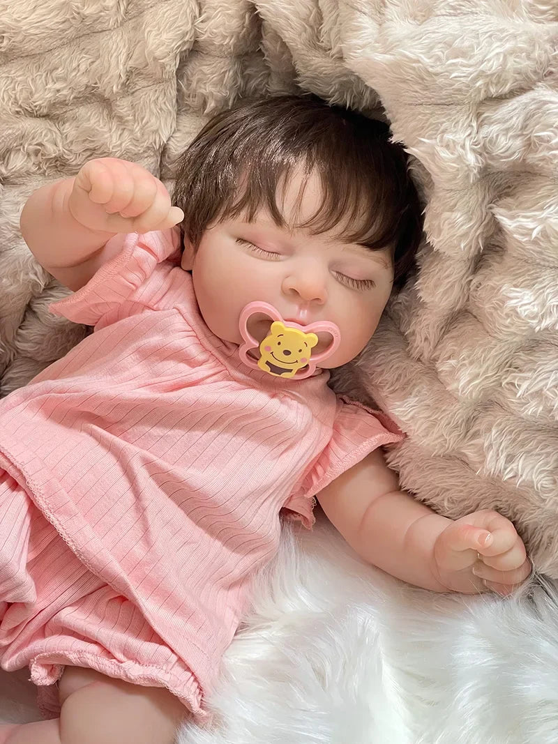 Sara bambola reborn con capelli folti impiantati