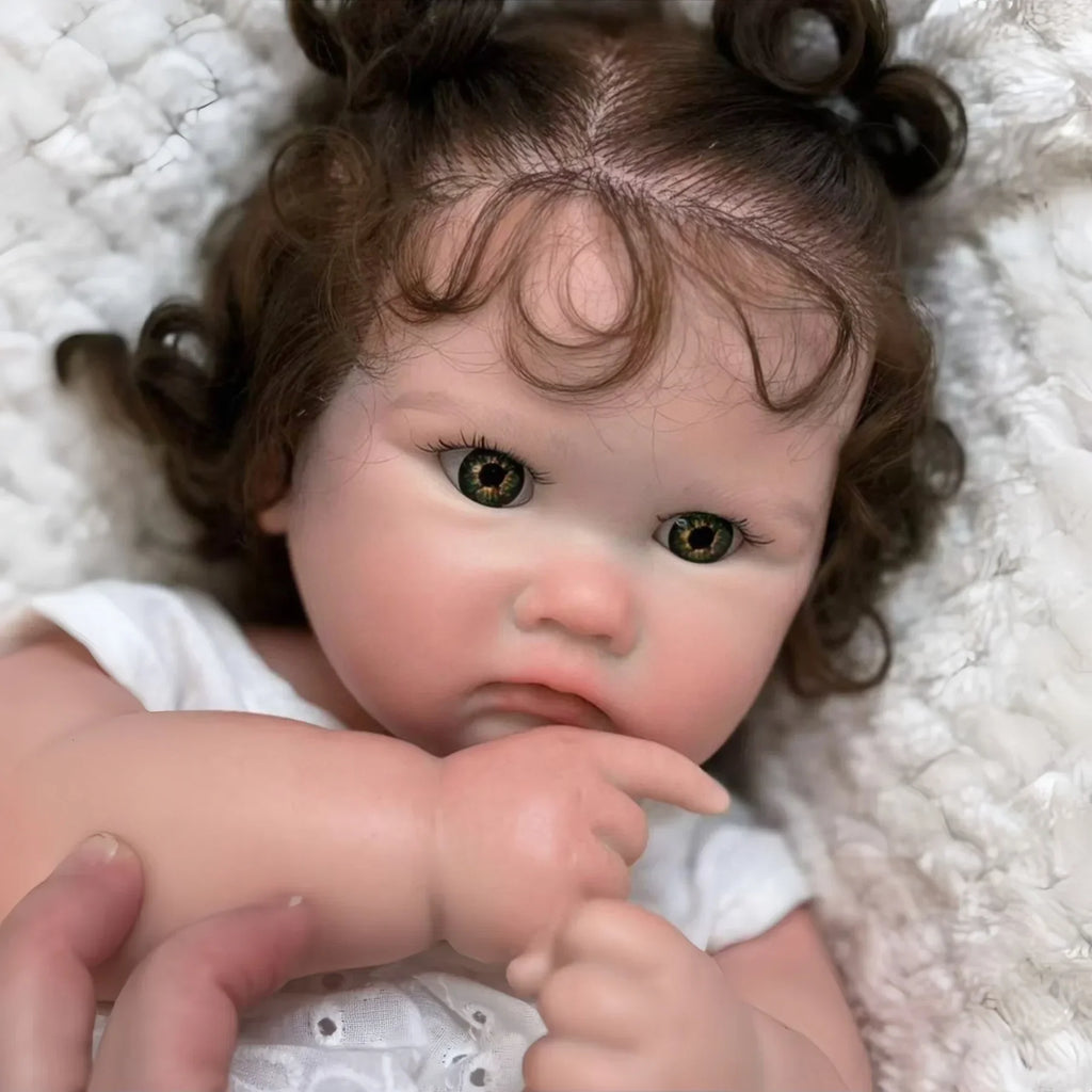 Charlotte 18-Inch Full Silicone Baby Doll Girl with Hand-Rooted Hair – photo 2