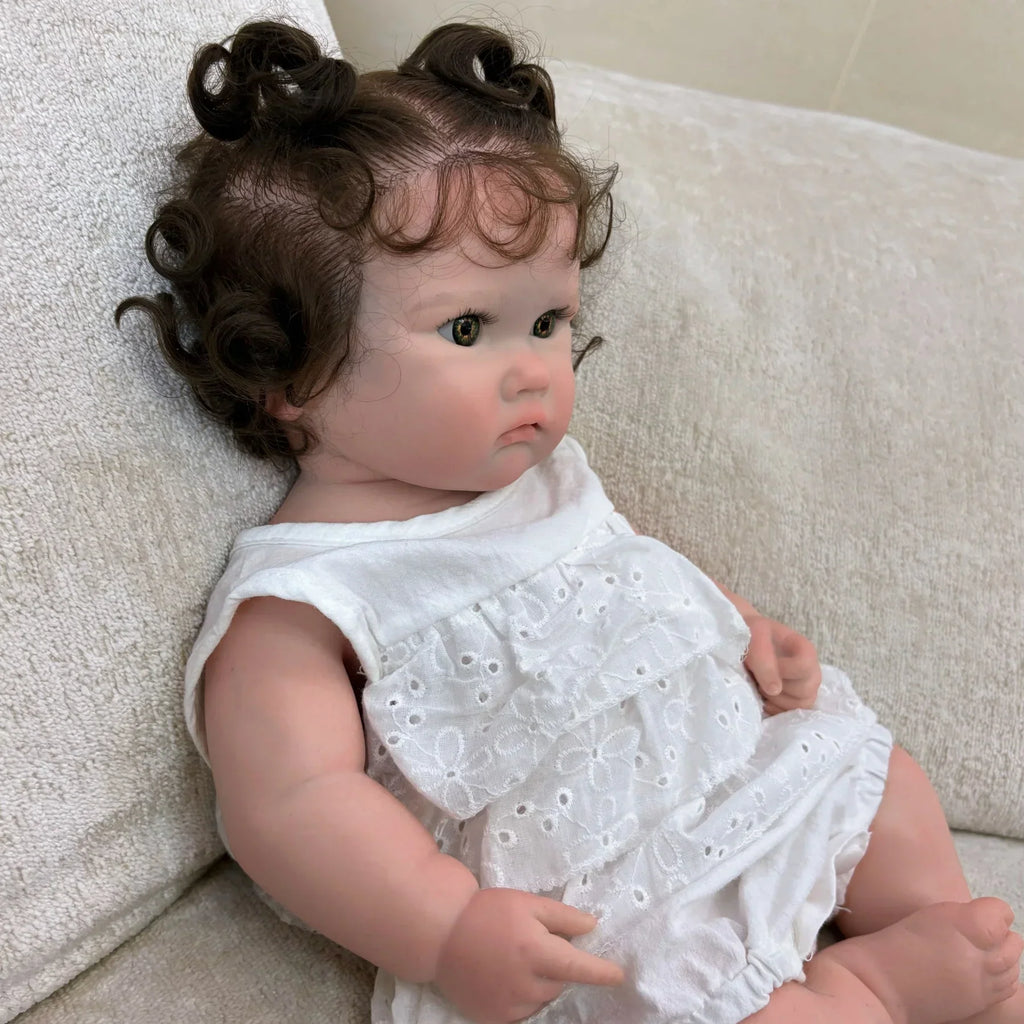 Charlotte 18-Inch Full Silicone Baby Doll Girl with Hand-Rooted Hair – photo 5