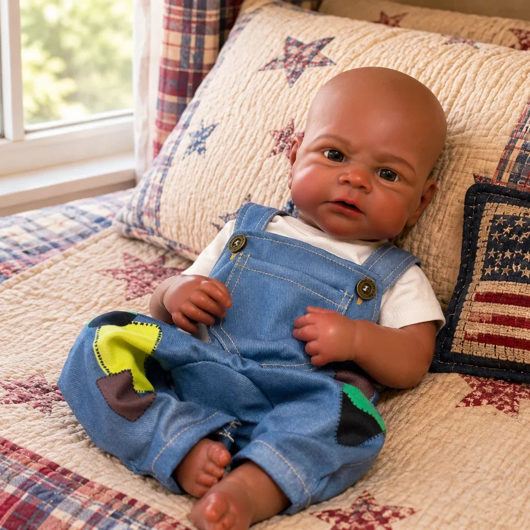 Amari 18-Inch African American Full Silicone Baby Doll Boy – photo 4