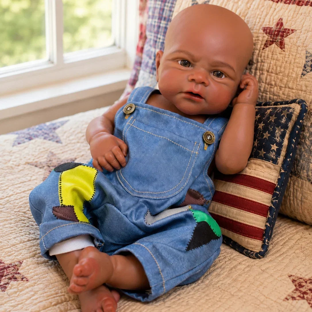 Amari 18-Inch African American Full Silicone Baby Doll Boy – photo 5