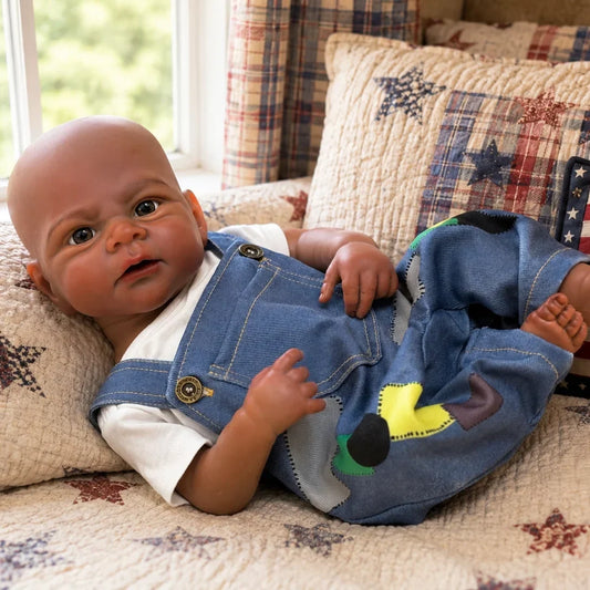 Amari 18-Inch African American Full Silicone Baby Doll Boy – photo 2
