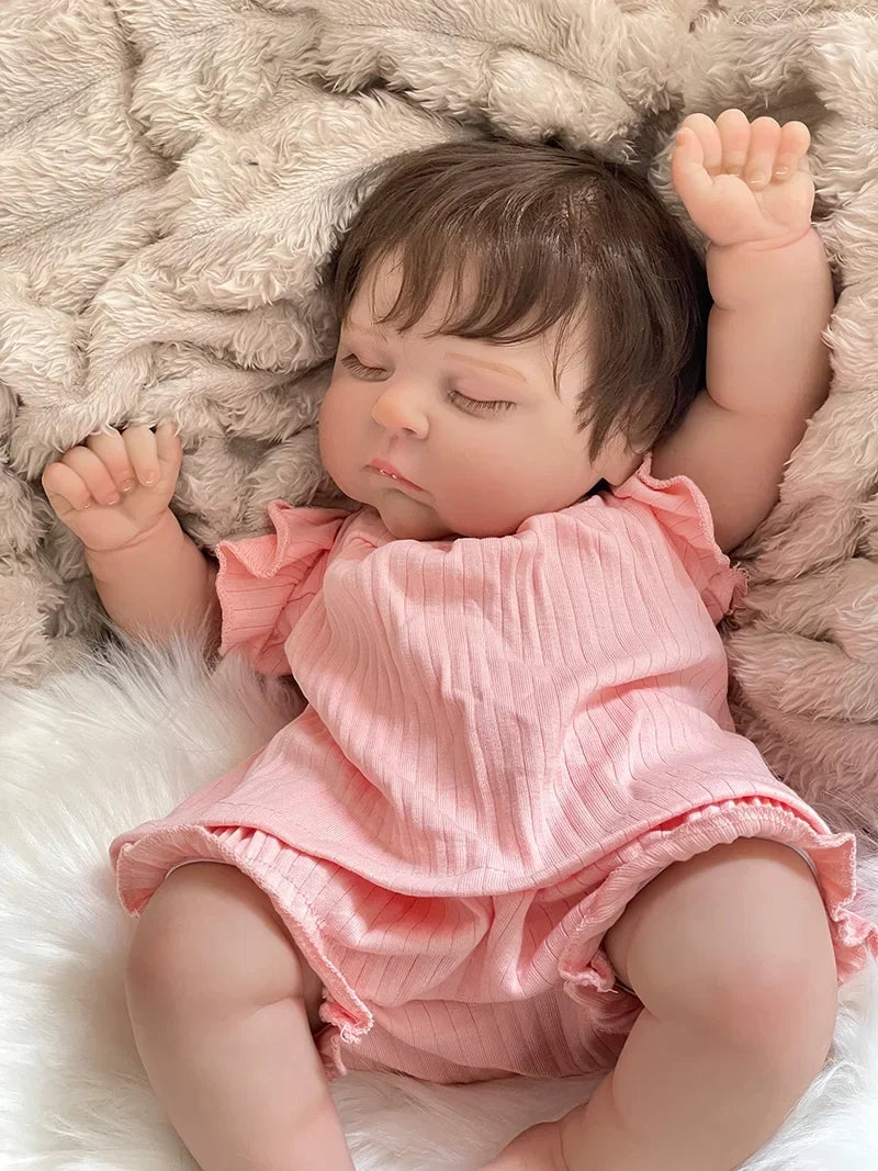 Sara bambola reborn con capelli folti impiantati