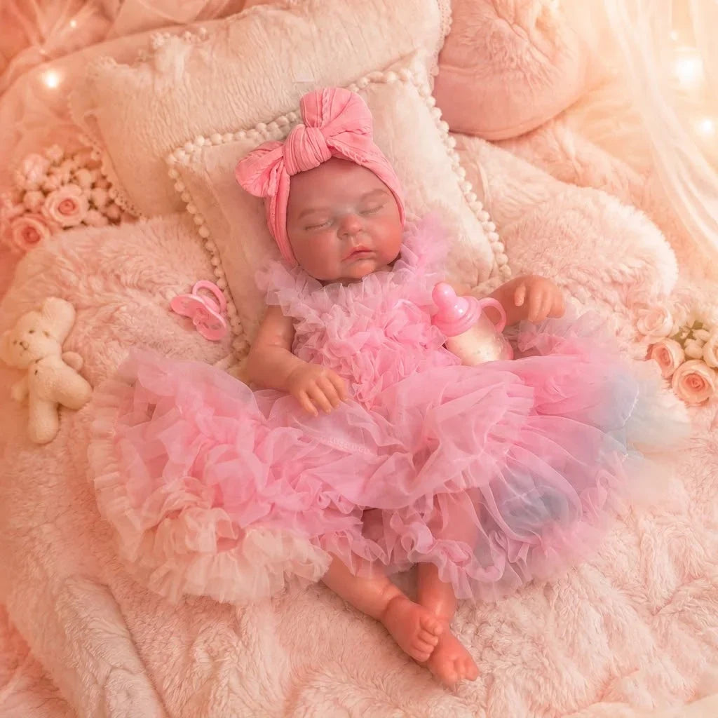 Eliana 18-Inch Full Silicone Baby Doll – Realistic Sleeping Reborn Baby Girl – photo 7