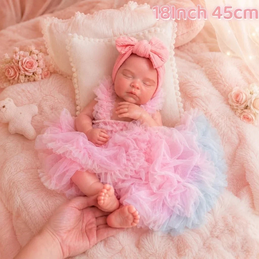 Eliana 18-Inch Full Silicone Baby Doll – Realistic Sleeping Reborn Baby Girl – photo 6