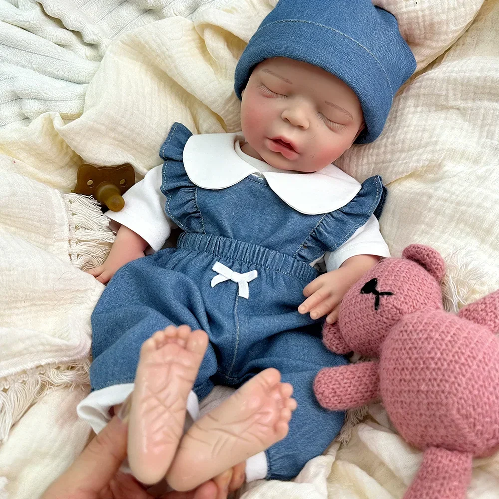 Elodie 18-Inch Full Silicone Baby Doll – Realistic Sleeping Reborn Baby Girl – photo 4