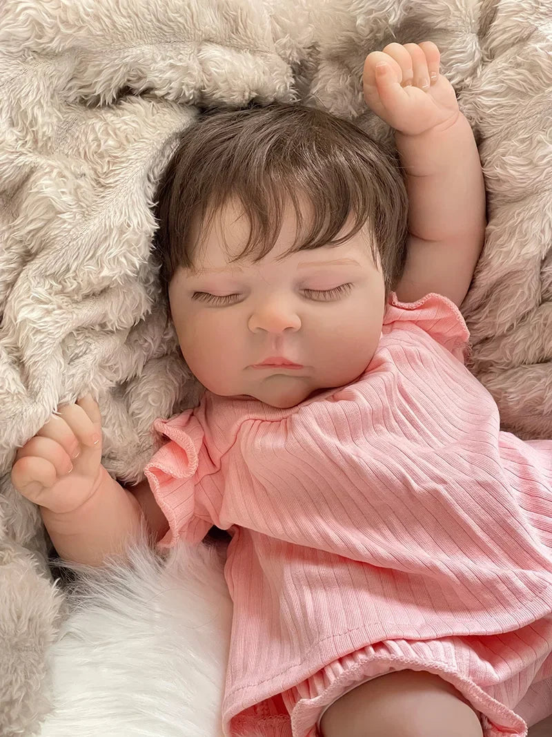 Sara bambola reborn con capelli folti impiantati