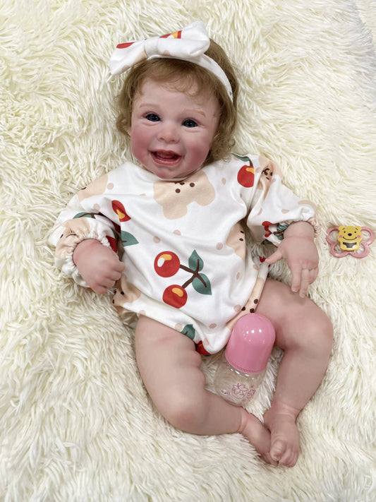 Daisy Smiling Reborn Baby Doll in Soft Silicone