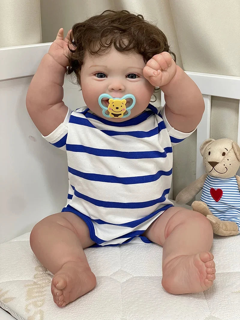 Nicola bambola reborn con capelli sintetici impiantati
