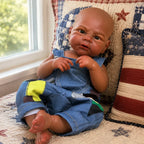 Amari 18-Inch African American Full Silicone Baby Doll Boy – photo 3