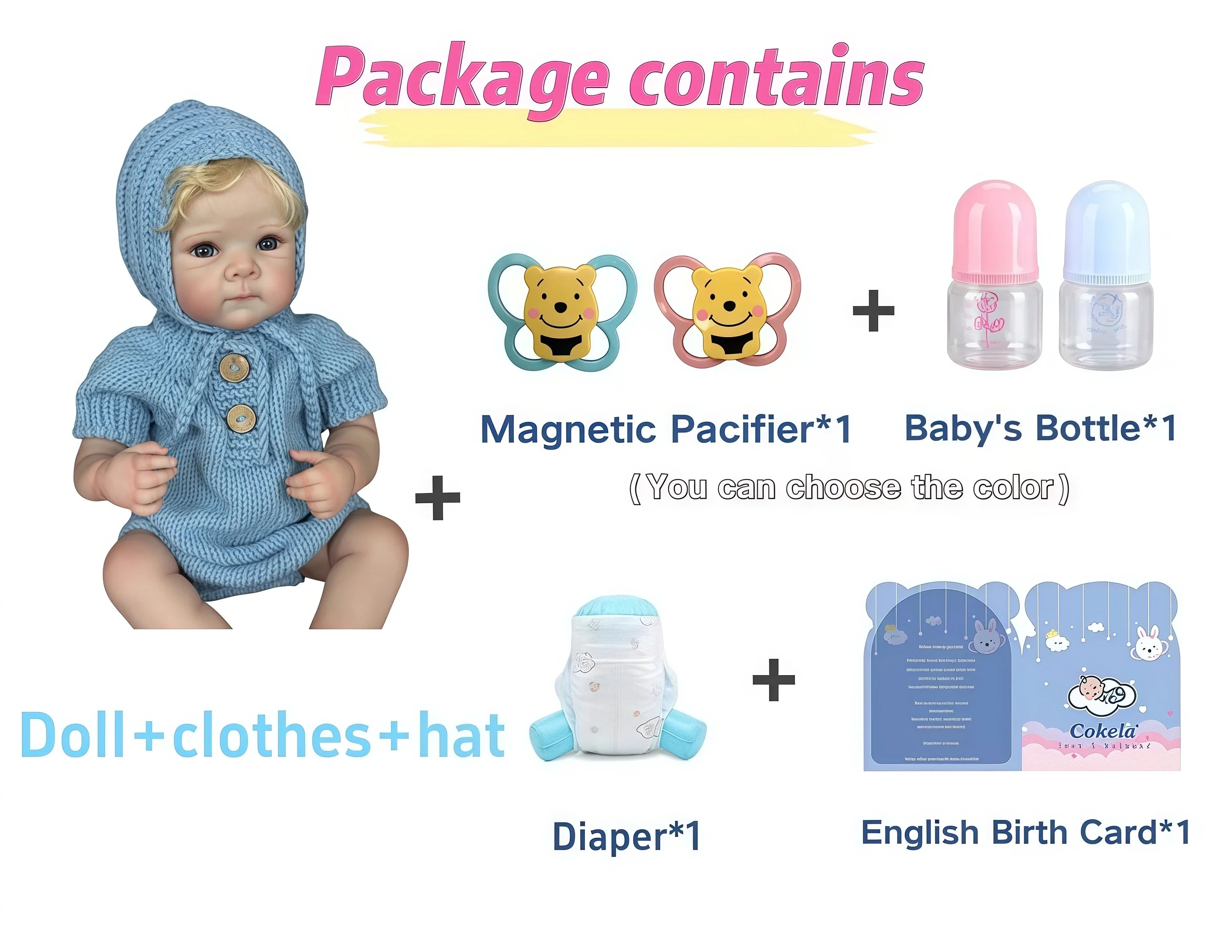 Noa bambola reborn con accessori inclusi