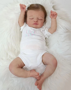 Sleeping Reborn Baby Doll Girl Rosalie with Brown Hair